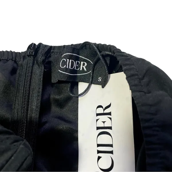 Cider Black Strapless Peplum Top Sleeveless Smocked Back NWT Size S - Image 2