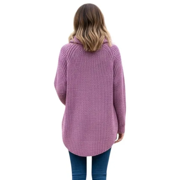 Free People Purple Soft Knit Oversized Pullover Sweater, S - Image 3