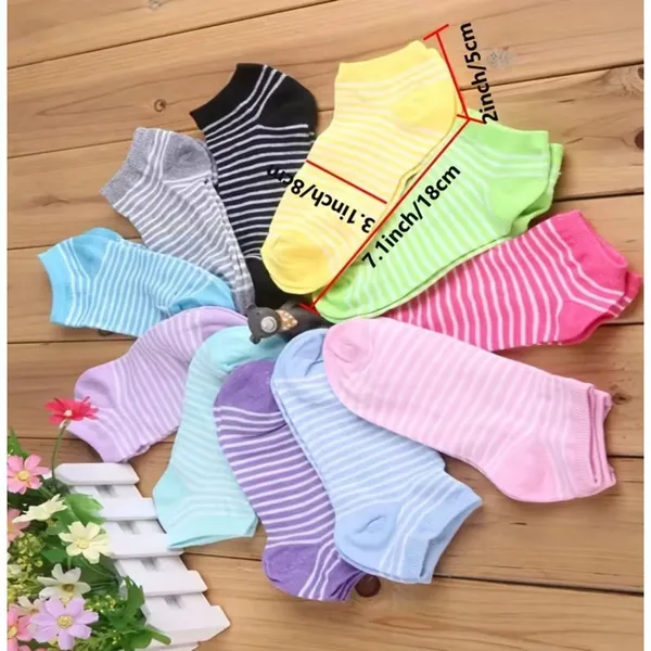Fashion Seamless Heel Colorful Low Cut Socks 5pc Pack Casual‎ High Quality OS - Image 6