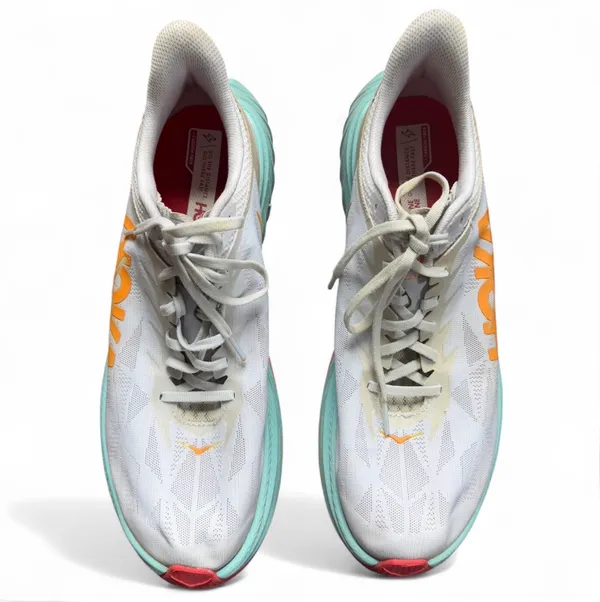 HOKA One One Carbon X 2 Men’s 12.5D Running Shoes White Orange Carbon Plate Road - Image 4