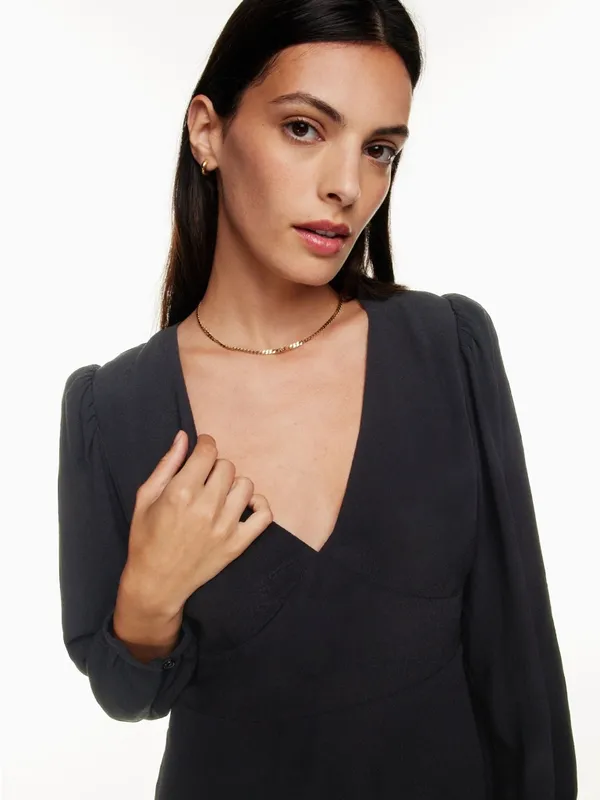 Aritzia Sunday Best Grayson Dress Little Black Dress Long Sleeve‎ Womens Size 6 - Image 3
