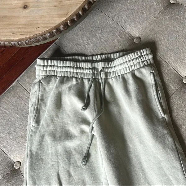 TNA Aritzia Cozy Af Fleece Sweatpants Jogger Sage Green Pockets Size Small - Image 4