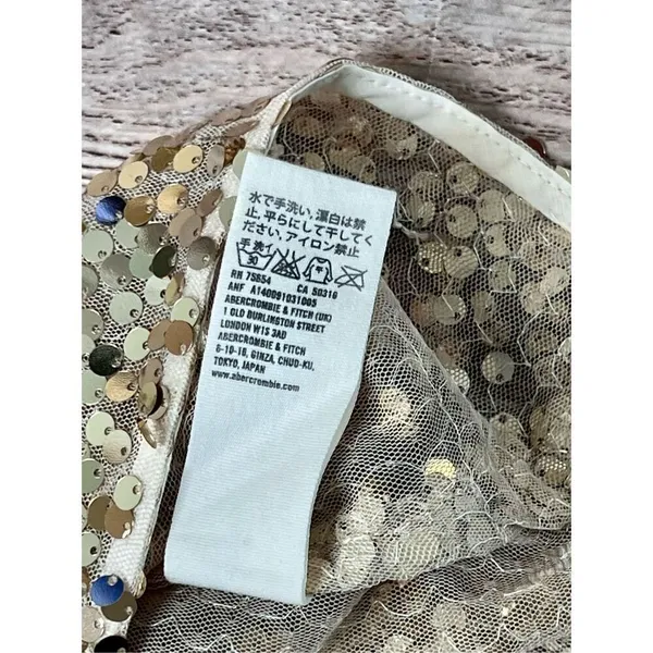 Abercrombie and Fitch Gold Sequin Tank Racer Top‎ LARGE Holiday Party NWT $88 - Image 11