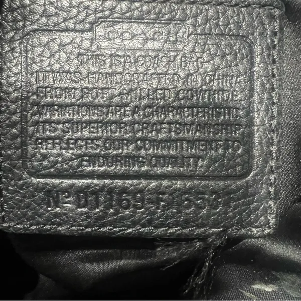 Coach Penelope Carryall Black Pebbled Leather Shoulder Bag silver Turnlock - Image 7