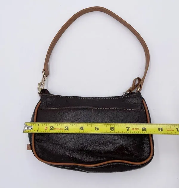 Vintage Nine West Y2K Mini Shoulder Bag Purse Deep Brown Faux Leather Retro 2000 - Image 8