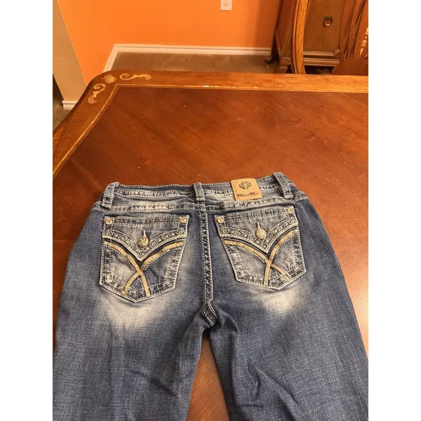 Miss Me Jeans, Slim Boot Women's Size 28 Blue, Denim, Gems Back Pocket, Flared - Image 12