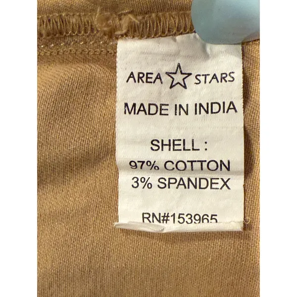 Area Stars Chic Belted Waist Midi Shirt Dress 3/4 Sleeves Button Down L Tan - Image 12