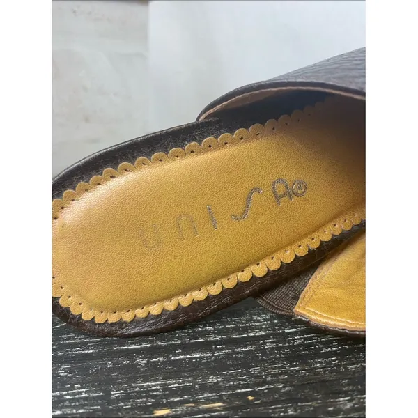 Unisa Brown Leather Sultana Mule Heel Shoes 7 - Image 6
