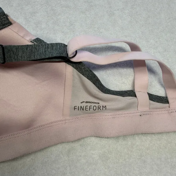 Brooks FineForm Sports Bra 30A/B Blush Pink Gray Padded Convertible - Image 5