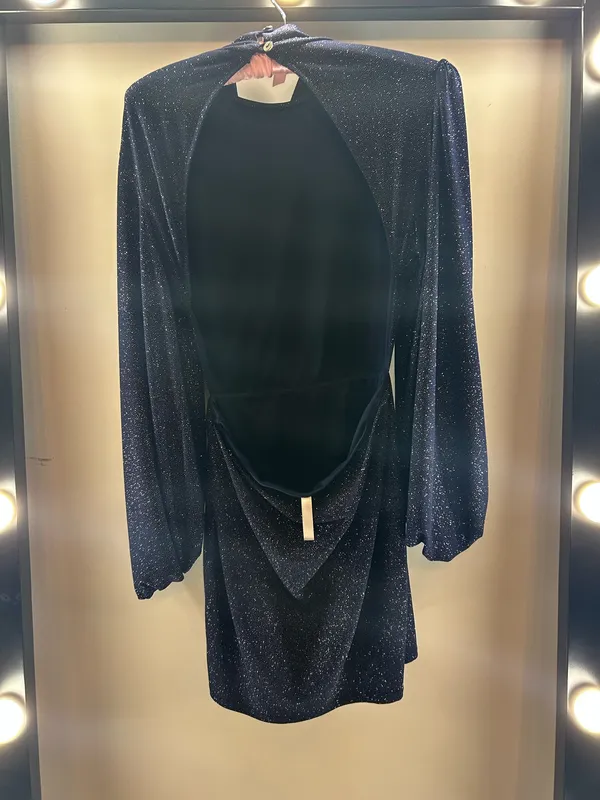 Lucy in the Sky Navy Blue Mini Dress Long Sleeve - Image 5