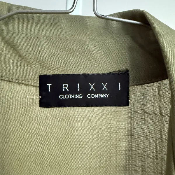 Trixxi Tiered Mini Dress - Button Front, Puff Sleeve, Casual -‎ sz S - Image 5
