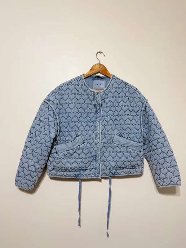 NEW Blank NYC Quilted Heart Jacket Size Small NWT Blue - Image 2
