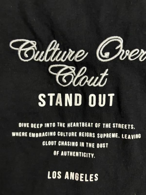 Culture Over Clout Black Graphic Tee Size L - Image 3