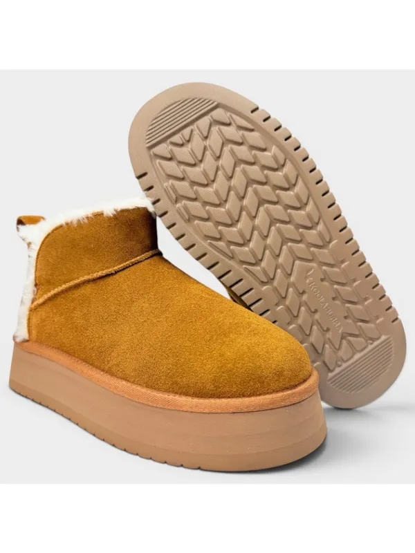 Koolaburra by UGG Koola Ultra Mini Platform Boots Cognac Womens 7 New - Image 9