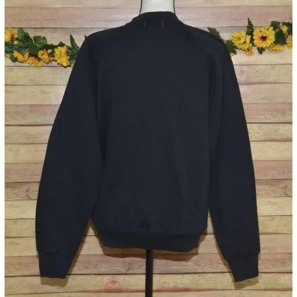 Tultex Vintage Hand Crafted Black Christmas 3-D Reindeer Sweatshirt Size L Granny Core - Image 5