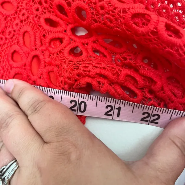 NWT‎ JACK BB Dakota Fit Flare Eyelet Dress Poppy Red Lined Bell Sleeve Size 10 - Image 8