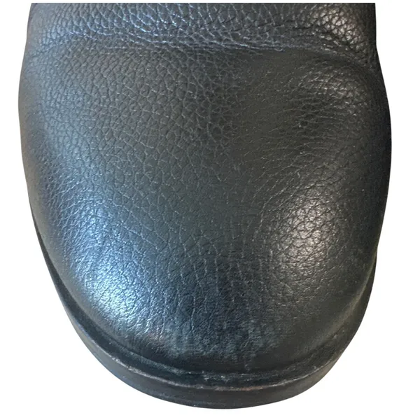 Tory Burch Gemini Link Black Pebbled Leather Ankle Booties Gold Buckle 7.5 - Image 12