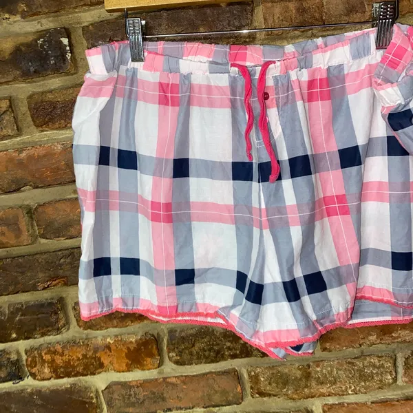Bobbie Brooks Pink Plaid Sleepwear Pajama Shorts Women's Size 1X - Image 2