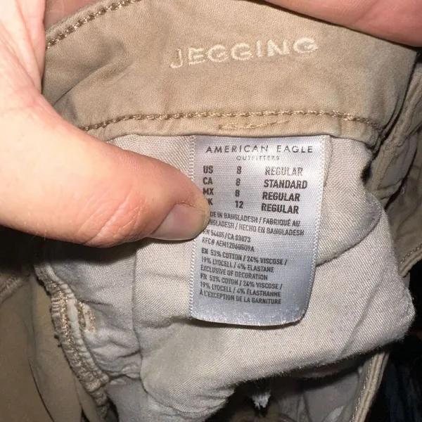 American Eagle tan preppy classic 8 normcore jeggings - Image 2