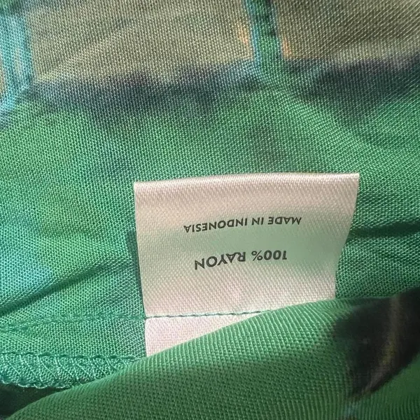 Style Park 1 Green Blue Tie‎ Dye Wide Leg Resort Pants Palazzo Bohemian - Image 5
