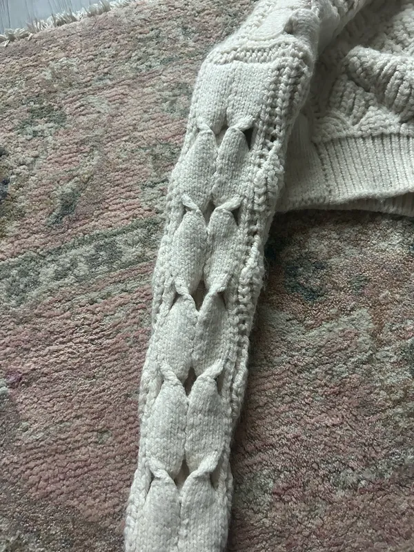 ZARA White Knit Sweater Cropped - Image 5