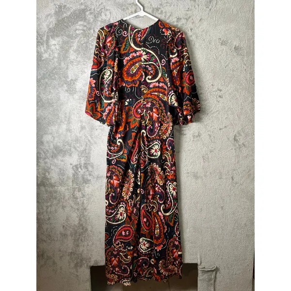 Kachel Paisley Midi Dress Puff Sleeve Boho Cottagecore Romantic Flowy Festival S - Image 3