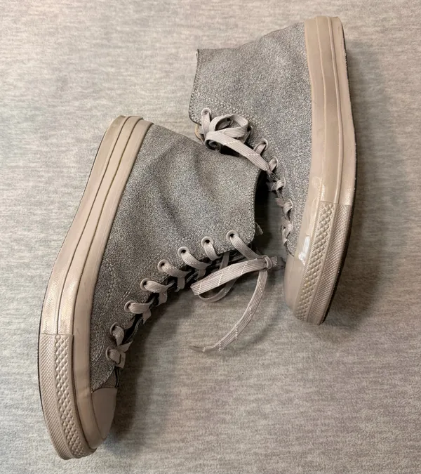 Converse Chuck Taylor All Star High Top Silver Glitter Women’s 12 NYC - Image 4