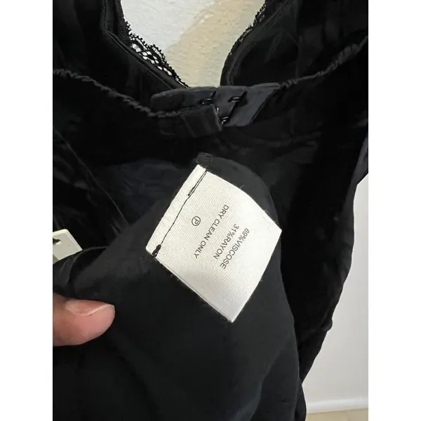 Anthropologie Rumored NWT Women Medium Negroni Black Satin Midi Dress Elegant - Image 10