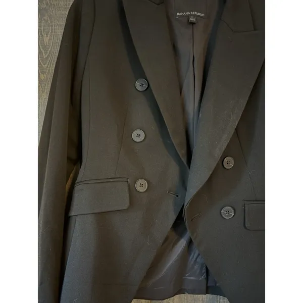 Banana Republic‎ Womens Suit Coat Blazer Black Size 2 - Image 2