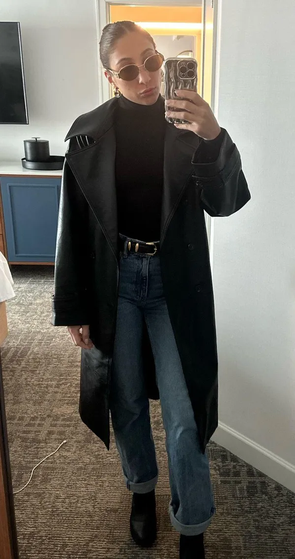 Vegan Leather Abercrombie Trench Coat - Image 2