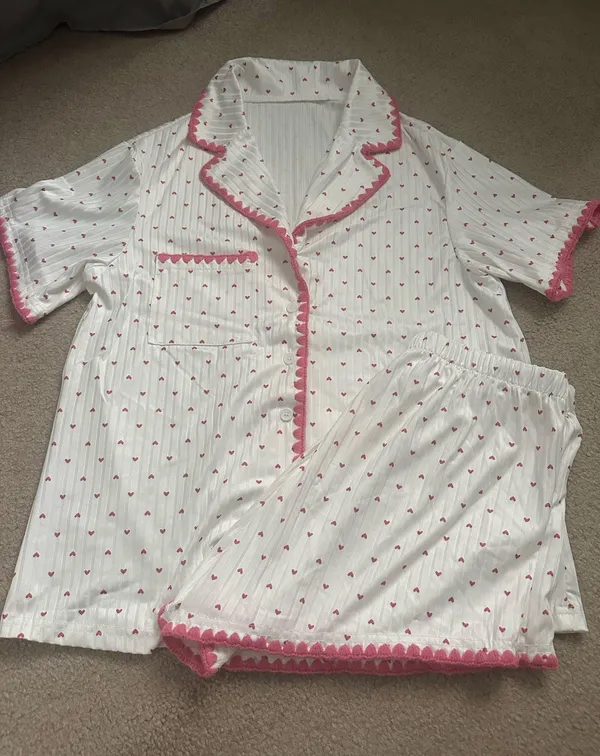 Matching Heart pj set White - Image 2