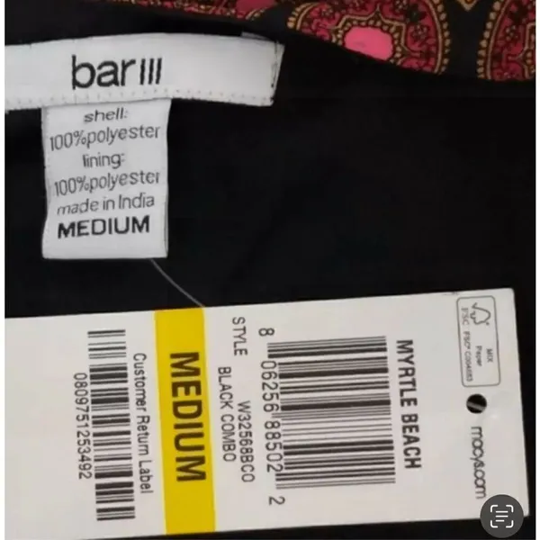 Bar lll Black Pink Printed Short Sheath Dress Size M Sleeveless Scoop Neck - Image 8