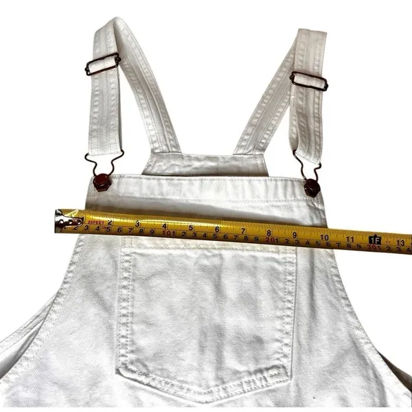 Universal Thread White Denim Overall Shorts Size 4 EC - Image 6