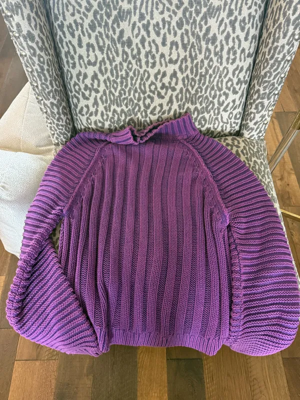 Free People Oversized Sweater purple Medium - Image 3