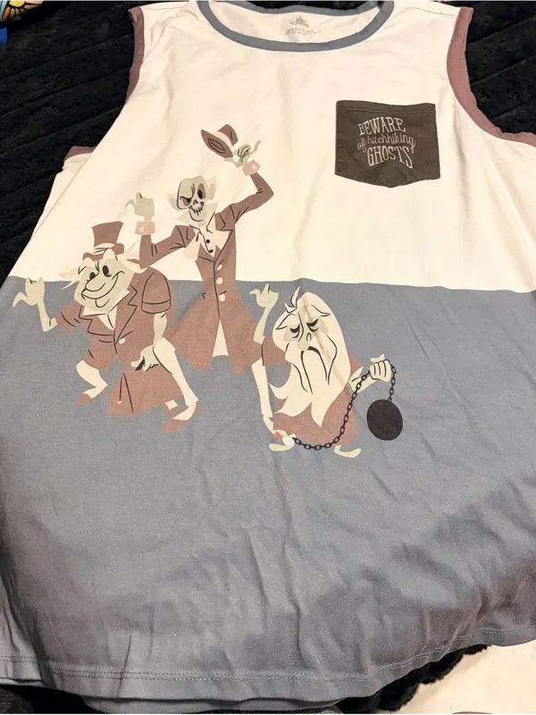 Disney Haunted Mansion Two-Tone Ghosts Sleeveless Tank Top in White and Blue - Image 2