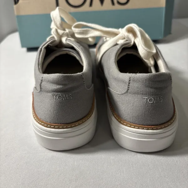 New TOMS Alex Natural Drizzle Gray Canvas‎ Sneaker Women's Size 8.5 - Image 3