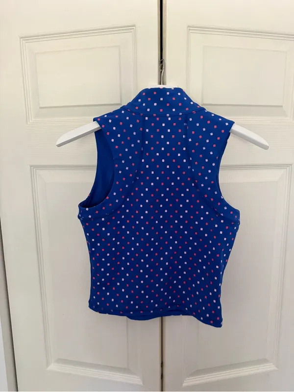 NWOT Lilly Pulitzer Luxletic Callie Half Zip Borealis Blue Print Top Size Small - Image 8