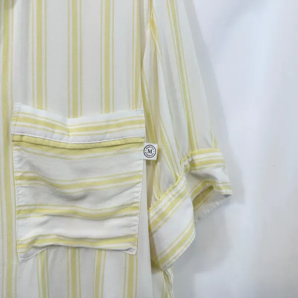 Martha Stewart Large Pajama Set Yellow White‎ Striped Rayon Short Sleeve 497 - Image 4