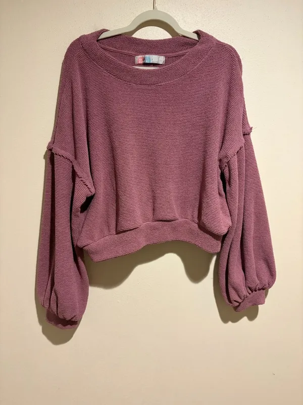 Free People FP Beach Happy Pullover Sweater Sweatshirt Mauve - Image 2