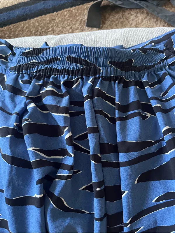 Blue Zebra-Print Tie-Waist Skort for Women - Image 4