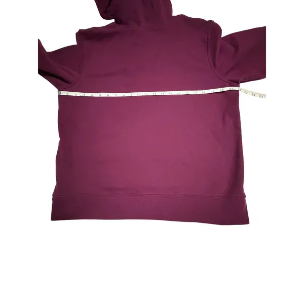 Gap Arch Logo Fleece Hoodie Plum Purple Pullover Sweatshirt XL RN 54023 - Image 5