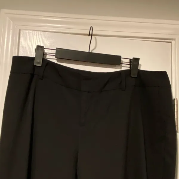 Coldwater Creek Size 14P Soft Stretch Black Wide Leg Zip Up Trouser Pants - Image 4