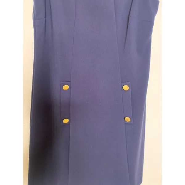 NWT Harper Rose Navy Blue Shift Dress Mod 60s Style Front Gold Buttons Sz 8 - Image 5