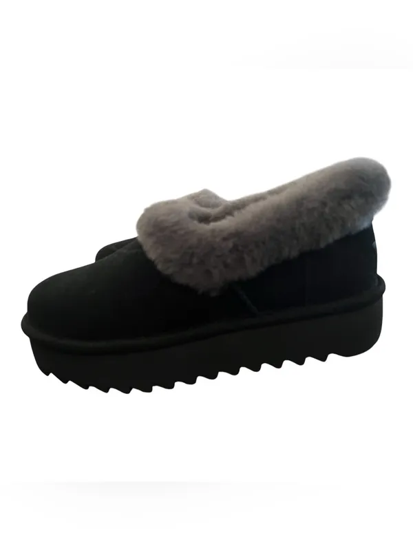 UGG Nita Genuine Shearling Slipper Black Gray Platform NWOB Women’s 7 - Image 5
