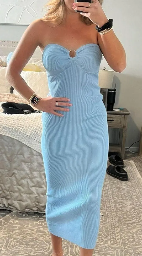 Selfie Leslie Real Talk Sweetheart Neckline Midi Dress - Image 6