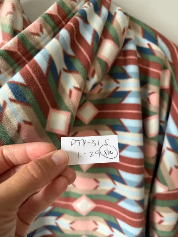 Eddie Bauer Oversize Fleece Sweatshirt Aztec Pattern Multi Color Orange Blue S M - Image 6