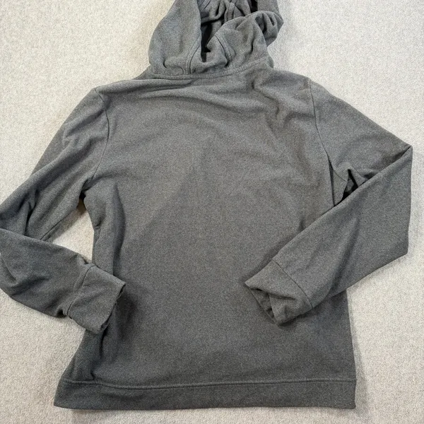 Adidas Women's Large Fleece Hooded Sweatshirt Gray Zippered Pockets Drawstring - Image 10