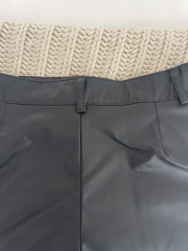 ZARA Black Leather Skort - Image 5