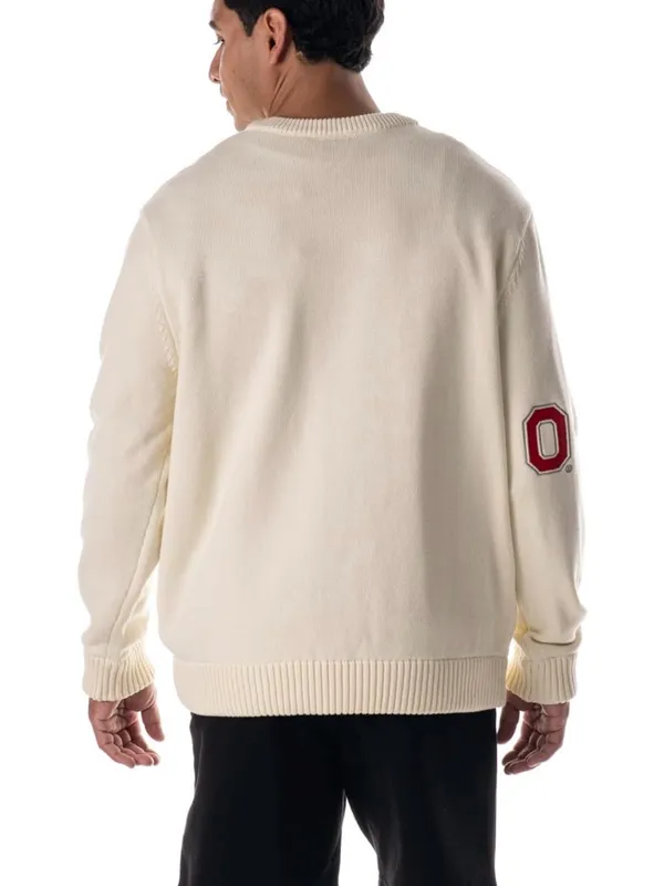 Unisex Ohio Graphic Crewneck Sweater - Cream with Red & Gray Accents Size M - Image 6