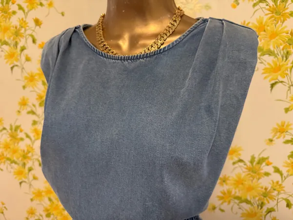 Naked Zebra Shoulder pads denim mini Dress size M - Image 2
